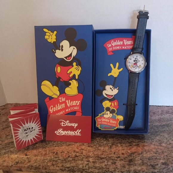 Vintage Ingersoll Disney Mickey Mouse The Golden Years Wrist Watch - Picture 1 of 4